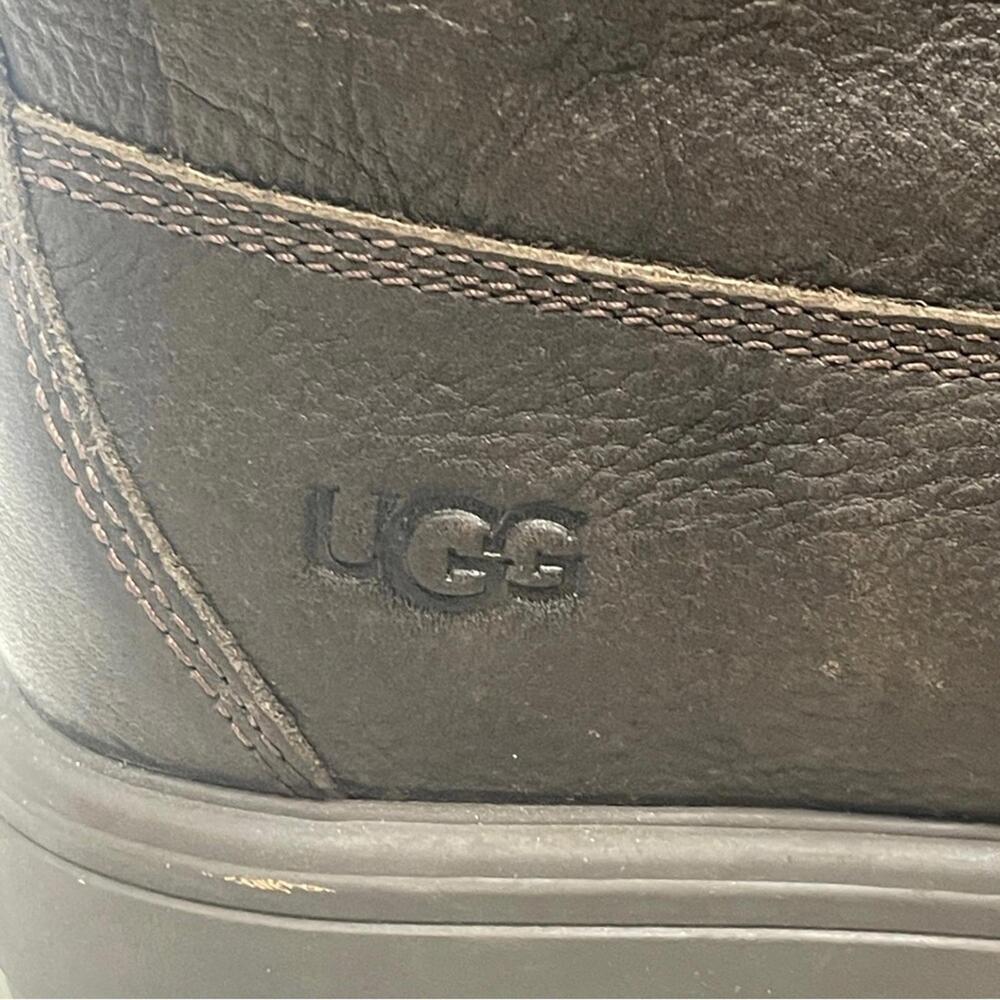 UGG Men's Dark Brown Leather Boots NWOT size 11 - Picture 5 of 7